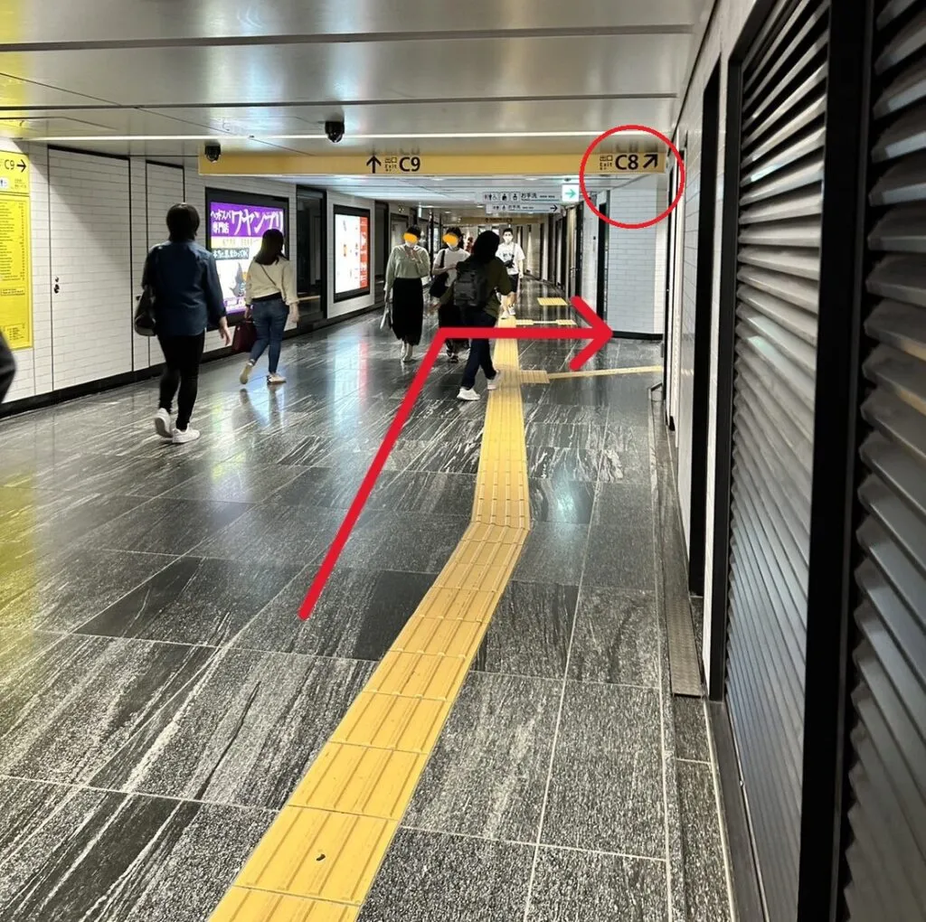 丸の内線銀座駅からのアクセス⑤